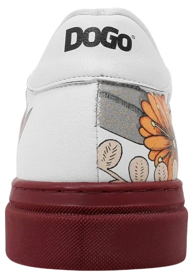 Femme Cuir Vegan Blanc Baskets - Magic in the Air Motif - 