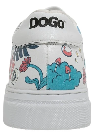 Femme Cuir Vegan Blanc Baskets - Open Your Mind Motif - 