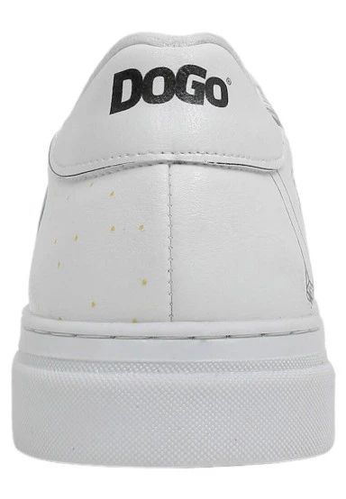 Femme Cuir Vegan Blanc Baskets - Time To Go Motif - 