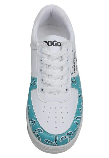 Femme Cuir Vegan Blanc Baskets - Koala Hug Motif - 