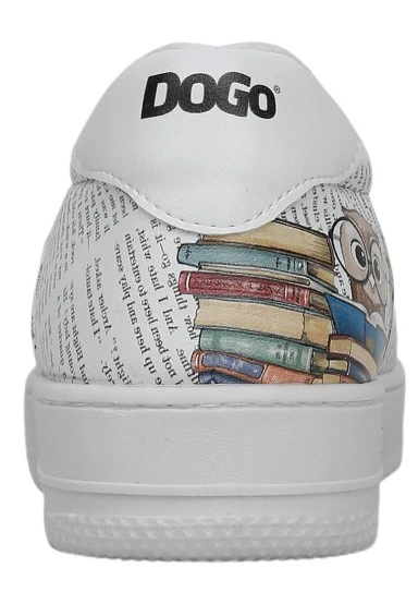 Femme Cuir Vegan Blanc Baskets - The Wise Owl Motif - 