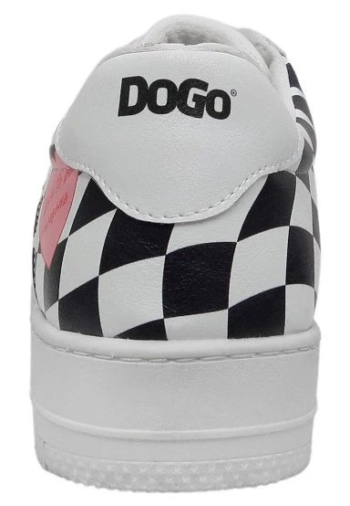 Femme Cuir Vegan Blanc Baskets - Born to be Awesome Motif - 