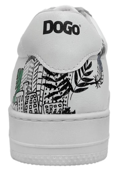 Femme Cuir Vegan Blanc Baskets - Fragile Motif - 