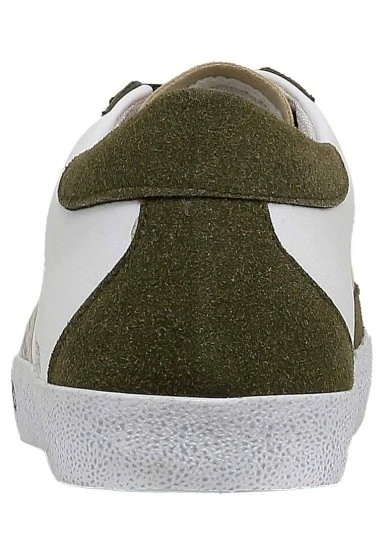 Femme Cuir Vegan Blanc Baskets - Apollo Motif - 