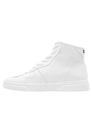 Femme Cuir Vegan Blanc Baskets Hautes - Warner Bros Daily Prophet Harry Potter Motif - 