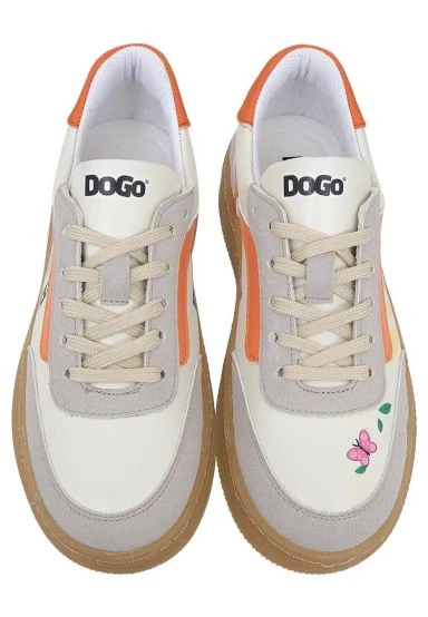 Femme Cuir Vegan Blanc Baskets - Warner Bros Looney Tunes Bugs Bunny Hop into Nature Motif - 