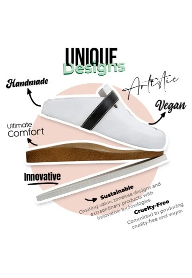 Femme Cuir Vegan Blanc Chaussons - Where My Spots At Motif - 