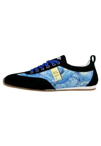 Femme Cuir Vegan Bleu Baskets - Vincent van Gogh The Starry Night Motif - 