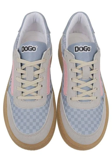 Femme Cuir Vegan Bleu Baskets - Break the Silence Motif - 