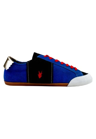Femme Cuir Vegan Bleu Baskets - Matisse Motif - 