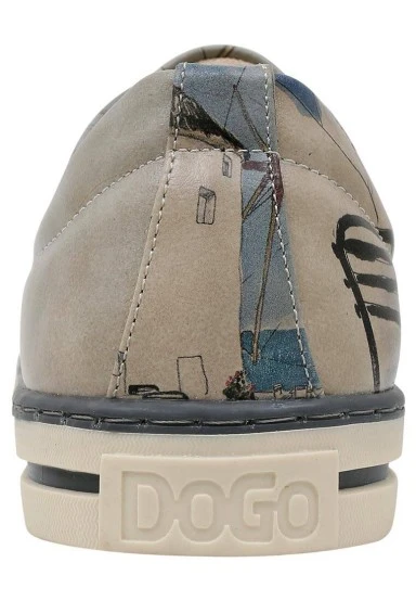 Femme Cuir Vegan Bleu Baskets - Meet me Halfway Motif - 