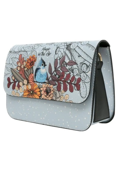 Femme Cuir Vegan Bleu Sac à Main - Magic in The Air Motif - 