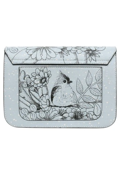 Femme Cuir Vegan Bleu Sac à Main - Magic in The Air Motif - 