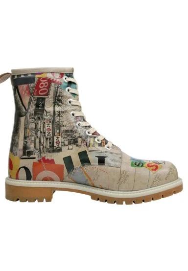 Femme Cuir Vegan Multicolore Bottes Longues - Not Gangnam Motif - 