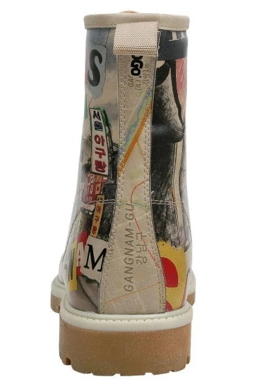 Femme Cuir Vegan Multicolore Bottes Longues - Not Gangnam Motif - 