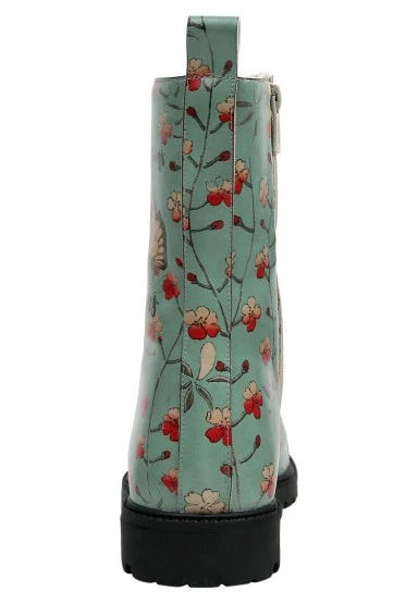 Femme Cuir Vegan Turquoise Bottes Longues à Glissière - Your Wings, Your Dreams Motif - 