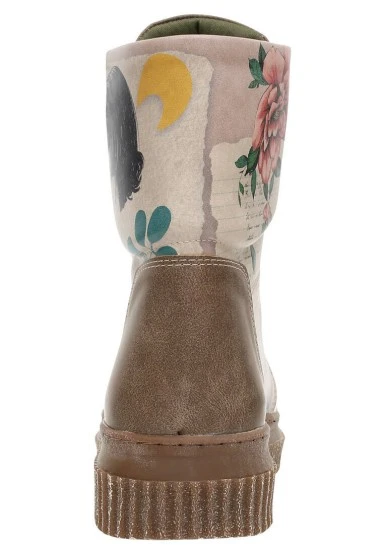 Femme Cuir Vegan Multicolore Bottes Longues - Sonnet From Life Motif - 