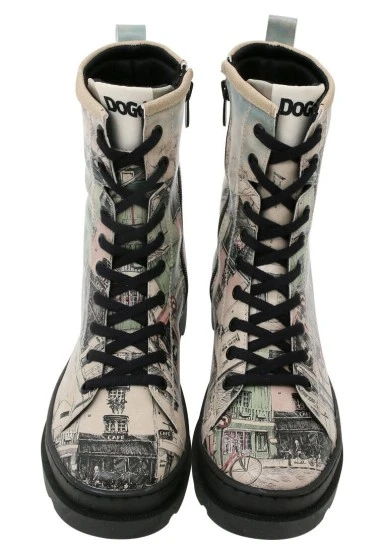 Femme Cuir Vegan Beige Bottes longues à glissière - bonjour paris Motif - 