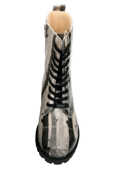 Femme Cuir Vegan Noir Bottes Longues à Glissière - You are the Colour of My Life Motif - 