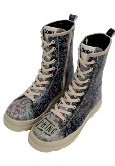 Femme Cuir Vegan Multicolore Bottes Longues - Promise You Motif - 