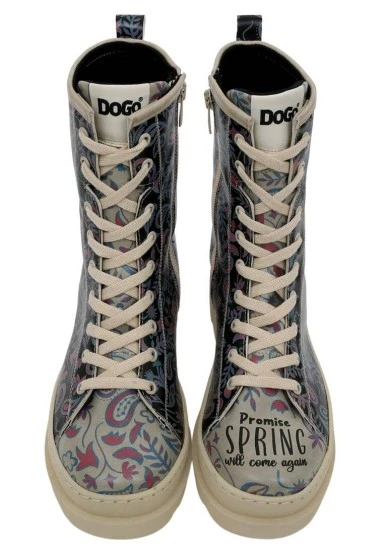 Femme Cuir Vegan Multicolore Bottes Longues - Promise You Motif - 
