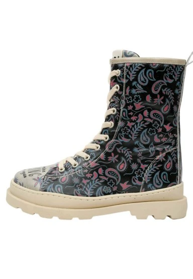 Femme Cuir Vegan Multicolore Bottes Longues - Promise You Motif - 