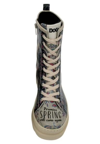 Femme Cuir Vegan Multicolore Bottes Longues - Promise You Motif - 