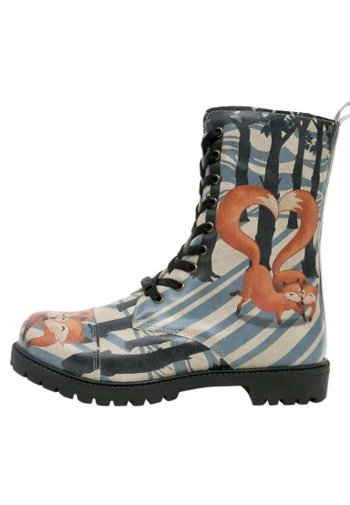 Femme Cuir Vegan Multicolore Bottes Longues - Cuddling Season Motif - 