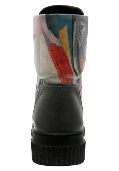 Femme Cuir Vegan Multicolore Bottes Longues - You Are Never Alone Motif - 