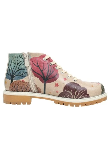 Femme Cuir Vegan Multicolore Bottines Zippées - Best Time of the Year Motif - 