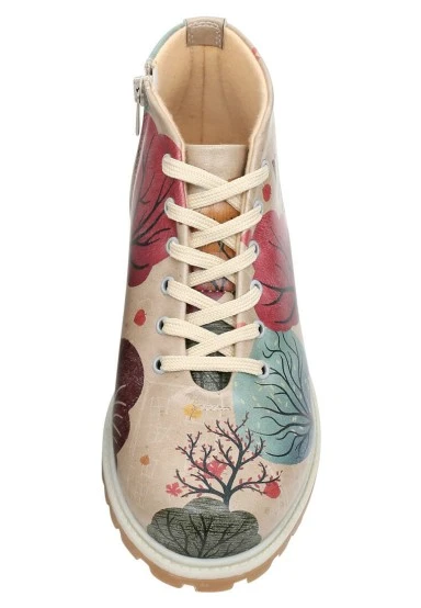 Femme Cuir Vegan Multicolore Bottines Zippées - Best Time of the Year Motif - 