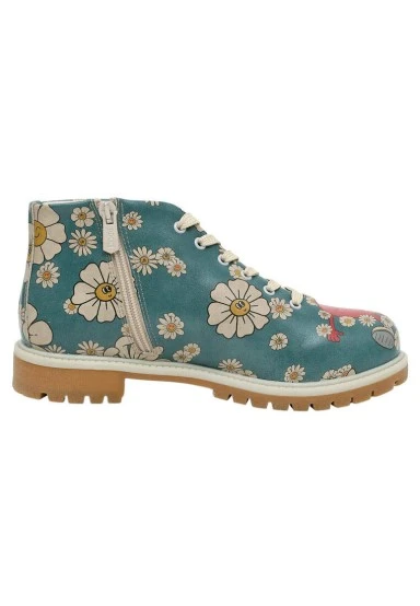 Femme Cuir Vegan Multicolore Bottines - Show Yourself More Love Motif - 
