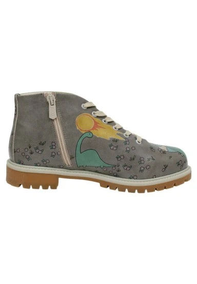 Femme Cuir Vegan Multicolore Bottines - Life Goes On Motif - 