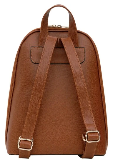 Femme Cuir Vegan Brun Sac à Dos - Ink and Pictures Motif - 