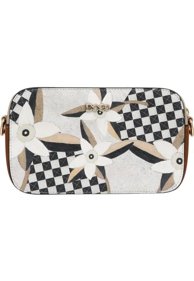 Femme Cuir Vegan Brun Sac à Main - Bloom and Grow Motif - 