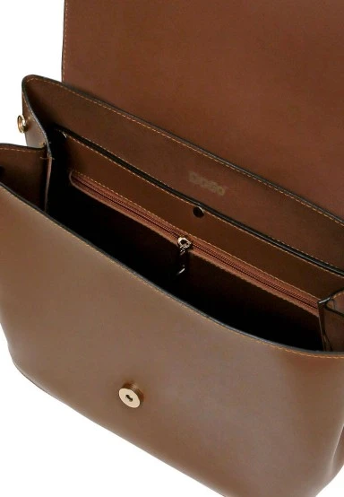 Femme Cuir Vegan Brun Sac à Main - Explore Motif - 