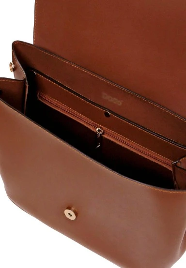Femme Cuir Vegan Brun Sac à Main - Burano Island Motif - 