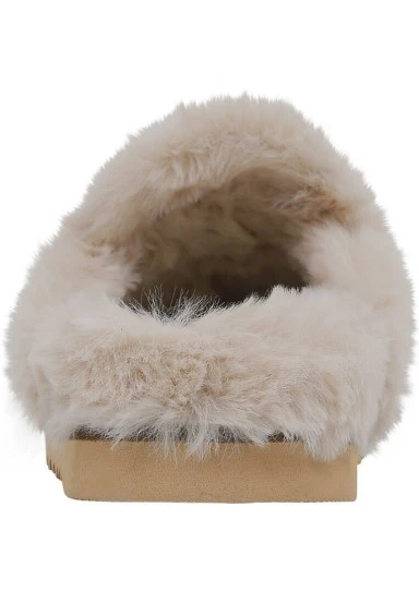 Femme Cuir Vegan Crème Chaussons Doublées en Peluche - Warner Bros Leopard Bugs Bunny Motif - 