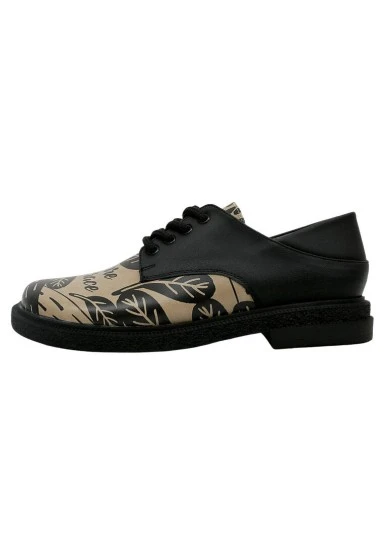 Femme Cuir Vegan Noir Chaussures Décontractées - Pure Grace Motif - 