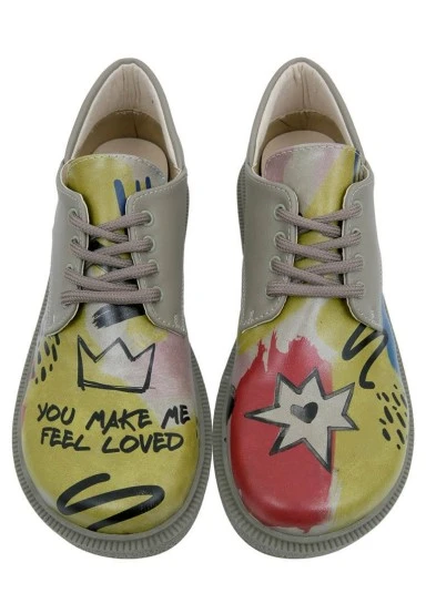 Femme Cuir Vegan Jaune Chaussures Décontractées - The Creation of the Collage Motif - 