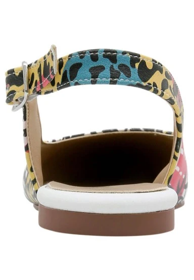Femme Cuir Vegan Multicolore Chaussures Plates - Eternal Swirl Motif - 