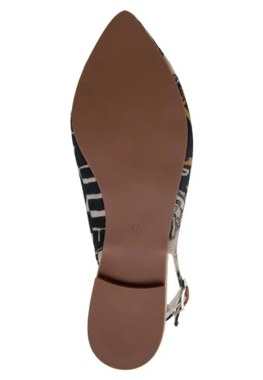 Femme Cuir Vegan Multicolore Chaussures Plates - Supper Motif - 
