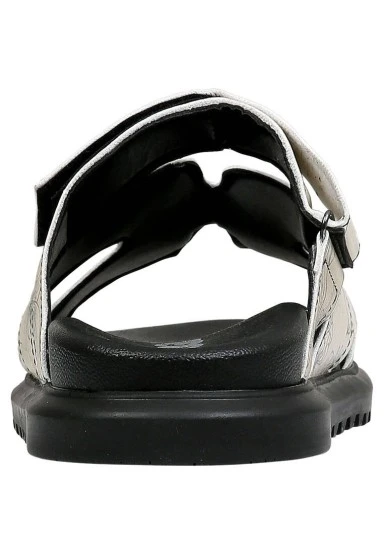 Femme Cuir Vegan Crème Sandales - Fly With Your Own Wings Motif - 