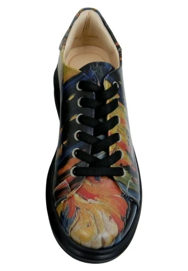 Femme Cuir Vegan Jaune Baskets - Pastel Night Motif - 