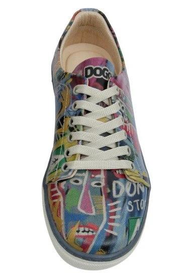 Femme Cuir Vegan Jaune Baskets - No More Drama Motif - 