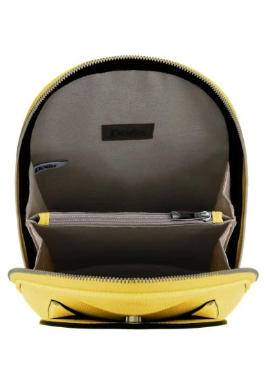 Femme Cuir Vegan Jaune Sac à dos - Monochrome Cats Motif - 