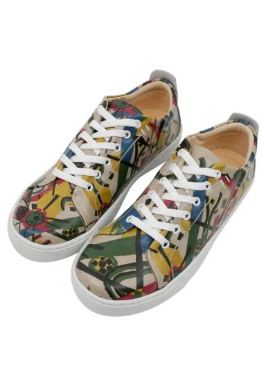 Femme Cuir Vegan Multicolore Baskets - Beauty in Chaos Motif - 