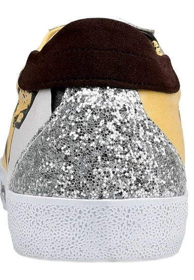 Femme Cuir Vegan Multicolore Baskets - Rock On Motif - 