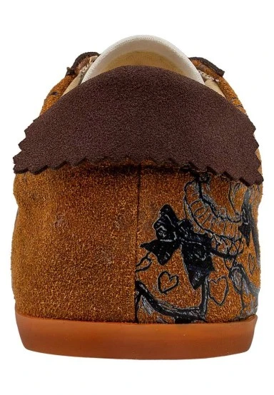Femme Cuir Vegan Multicolore Baskets - Alice in Nowhere Motif - 