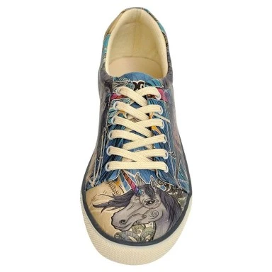Femme Cuir Vegan Multicolore Baskets - I Believe In Unicorns Motif - 
